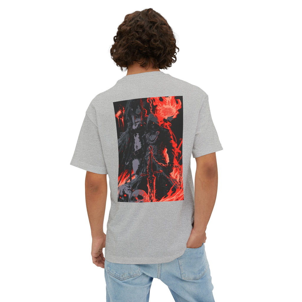 Boxy Tee — Minimal Mecha Emblem Chest Graphic