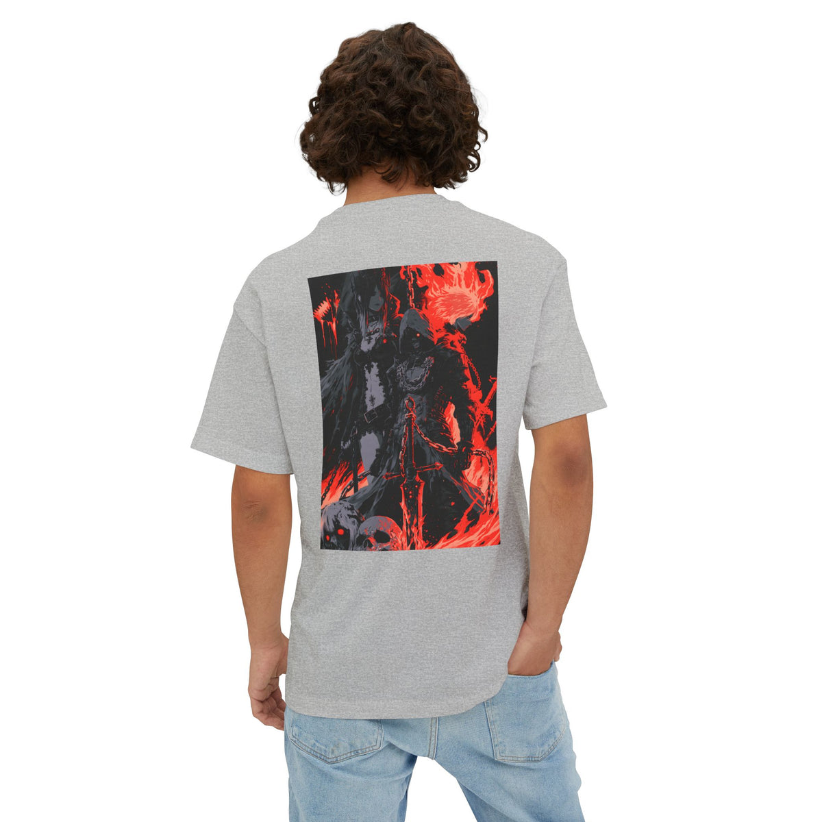 Boxy Tee — Minimal Mecha Emblem Chest Graphic