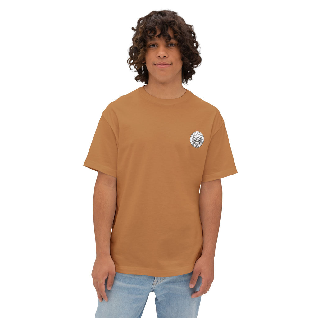 Boxy Tee — Minimal Mecha Emblem Chest Graphic