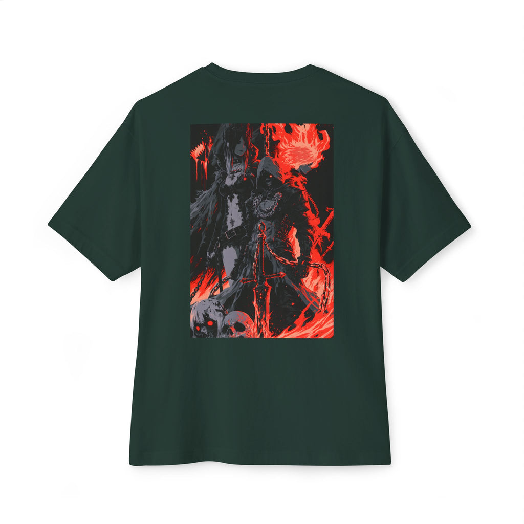 Boxy Tee — Minimal Mecha Emblem Chest Graphic