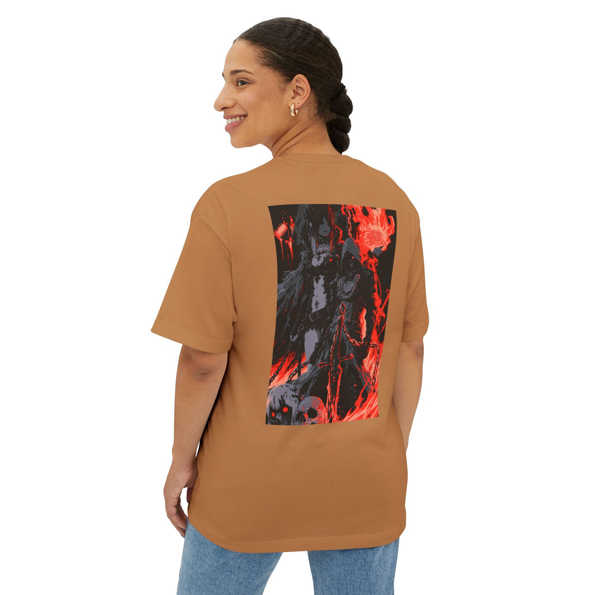Boxy Tee — Minimal Mecha Emblem Chest Graphic
