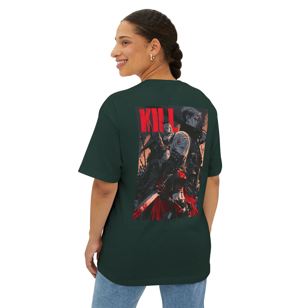 Minimal Mecha Emblem Boxy Tee — Anime-Inspired Back Graphic