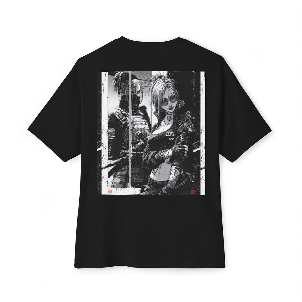 Cyberpunk Samurai Tee — Back-Print Anime Warrior Boxy Tee