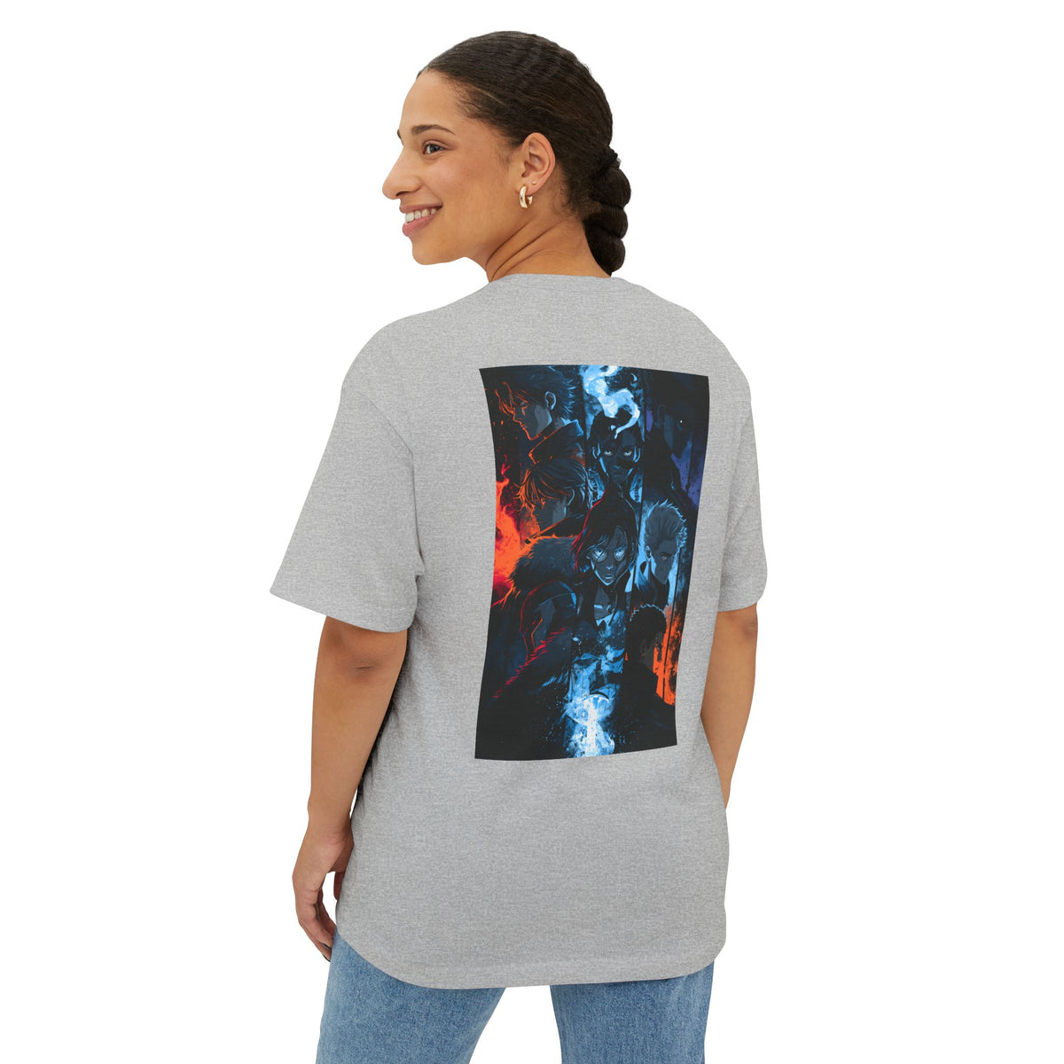 Minimal Samurai Logo Tee — Oversized Boxy T‑Shirt