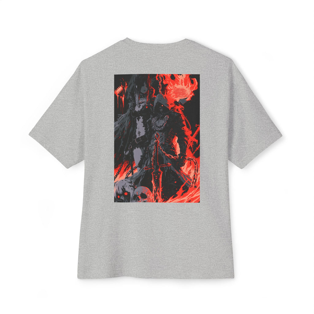 Boxy Tee — Minimal Mecha Emblem Chest Graphic