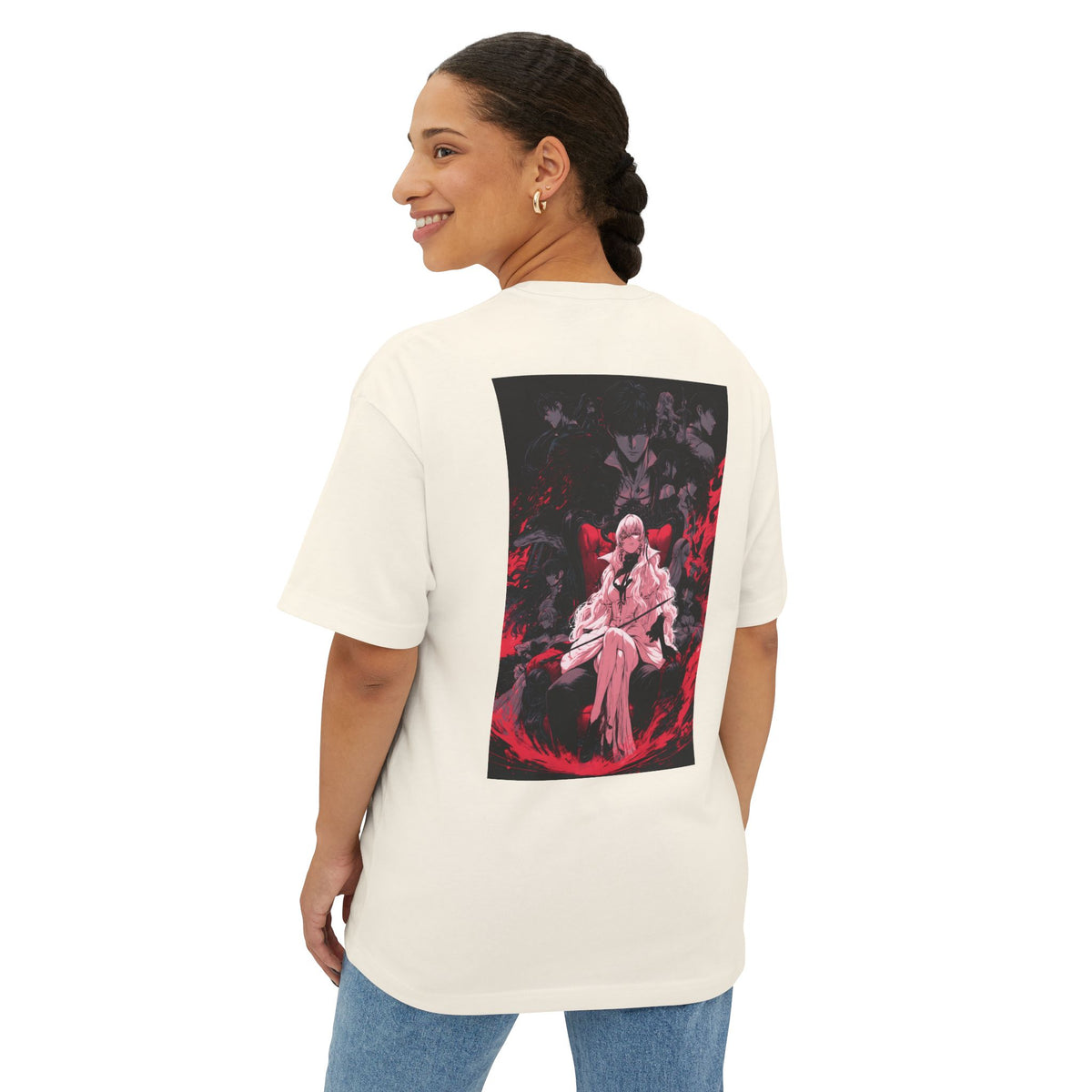 Graphic Anime Tee — Minimal Mecha Crest Chest Logo