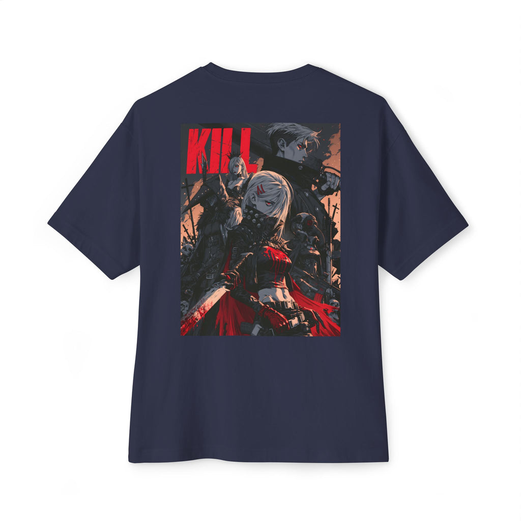 Minimal Mecha Emblem Boxy Tee — Anime-Inspired Back Graphic