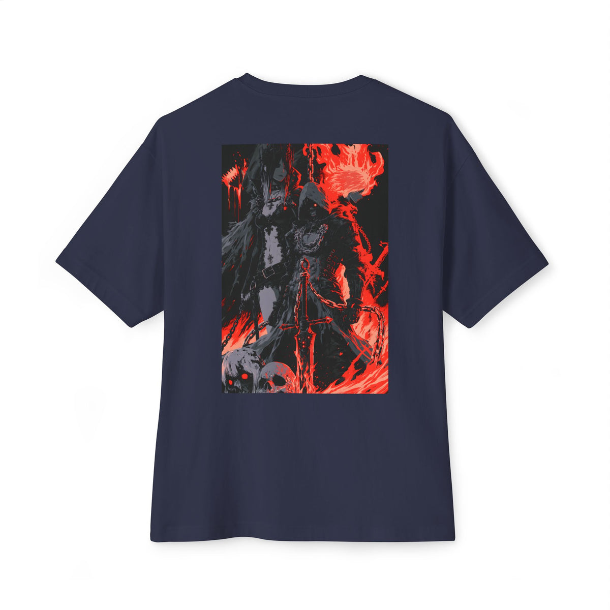 Boxy Tee — Minimal Mecha Emblem Chest Graphic