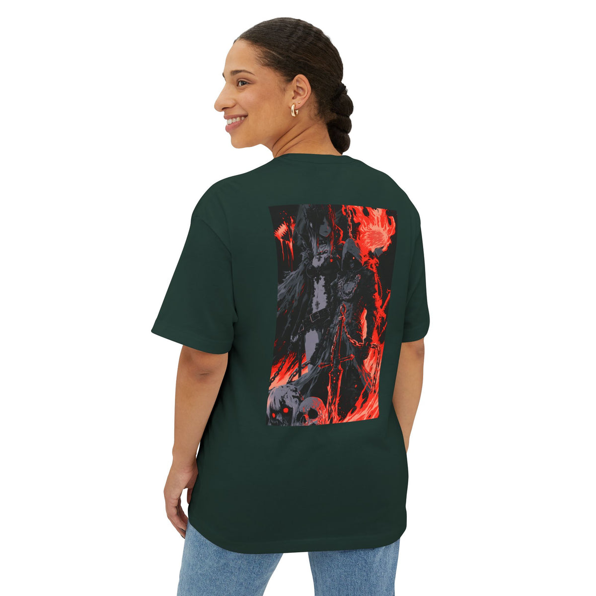 Boxy Tee — Minimal Mecha Emblem Chest Graphic
