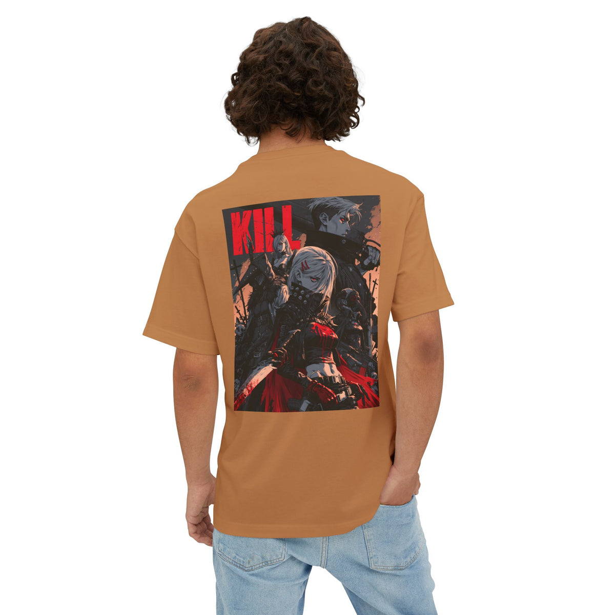 Minimal Mecha Emblem Boxy Tee — Anime-Inspired Back Graphic
