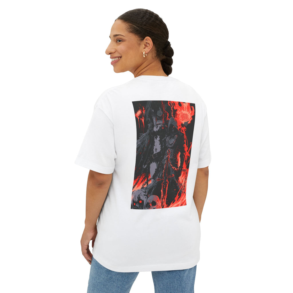 Boxy Tee — Minimal Mecha Emblem Chest Graphic