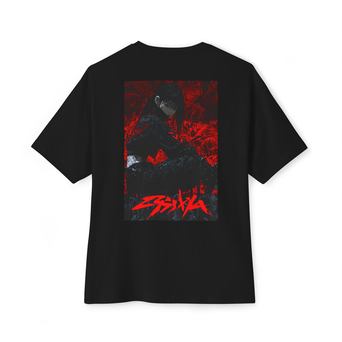 Minimal Chest Logo Tee — Oversized Boxy Anime T‑Shirt
