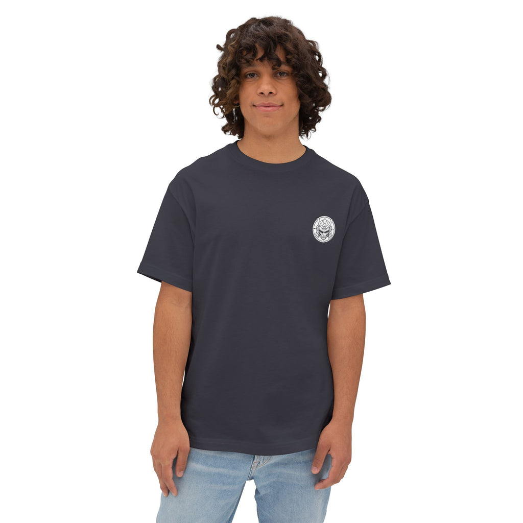 Boxy Tee — Minimal Samurai Emblem Chest Logo