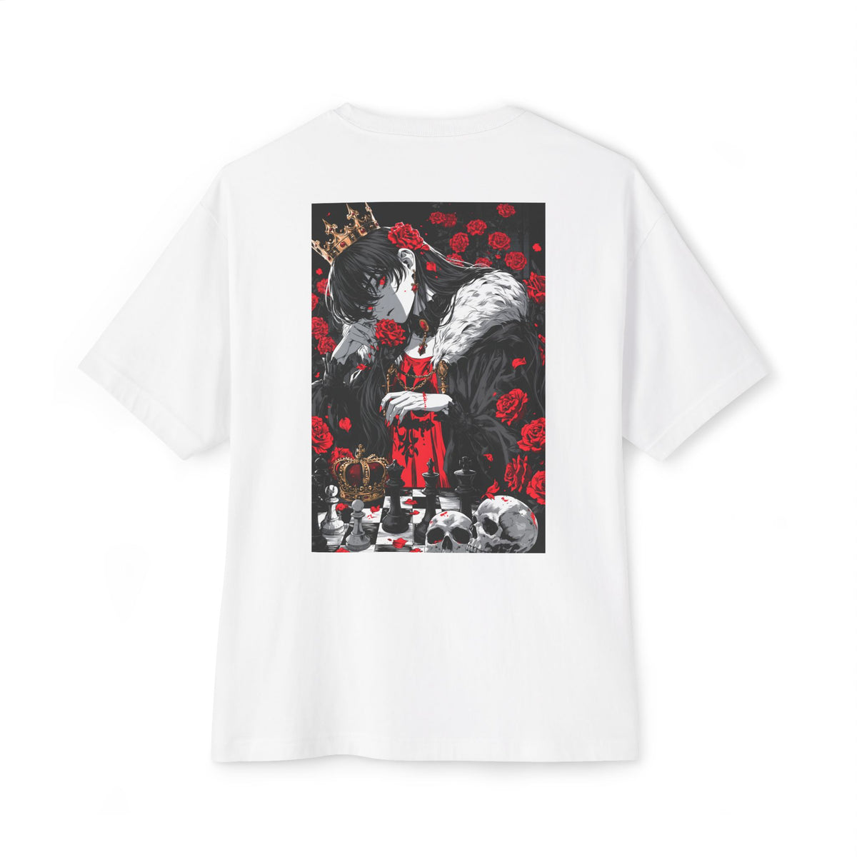 Graphic Chess Tee — Minimal Mecha Emblem Chest Print