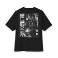 Cyberpunk Female Samurai Back-Print Tee — Monochrome Comic-Style Kama Warrior