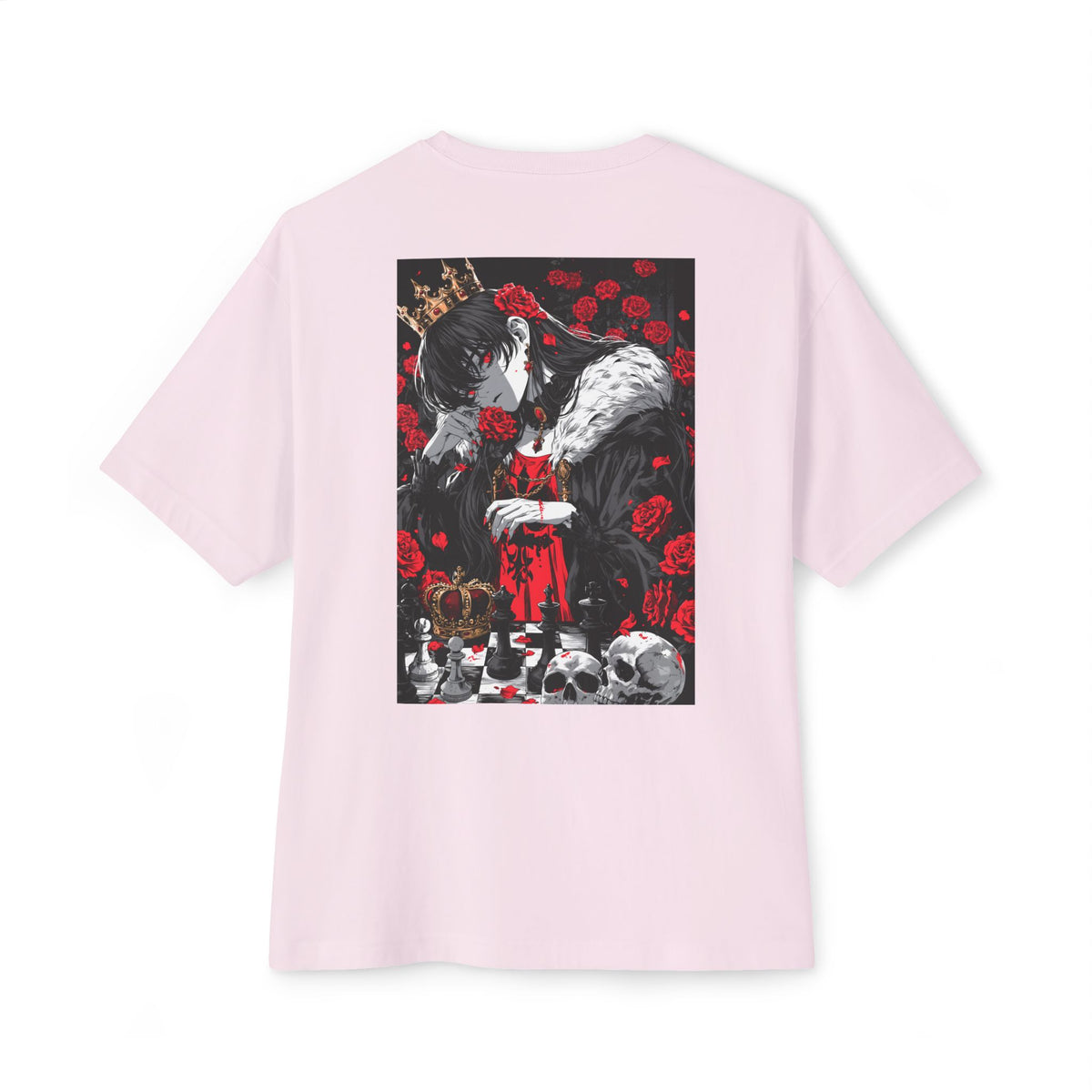 Graphic Chess Tee — Minimal Mecha Emblem Chest Print