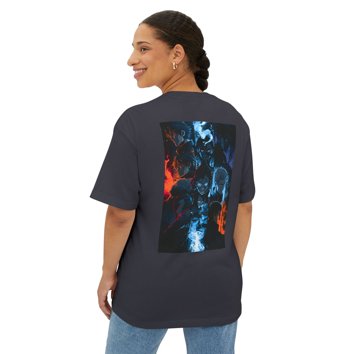 Minimal Samurai Logo Tee — Oversized Boxy T‑Shirt