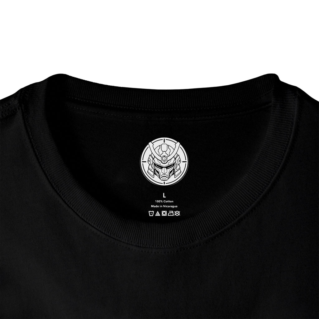 Boxy Tee — Futuristic Techwear Respirator Back Graphic (Crimson Filters)