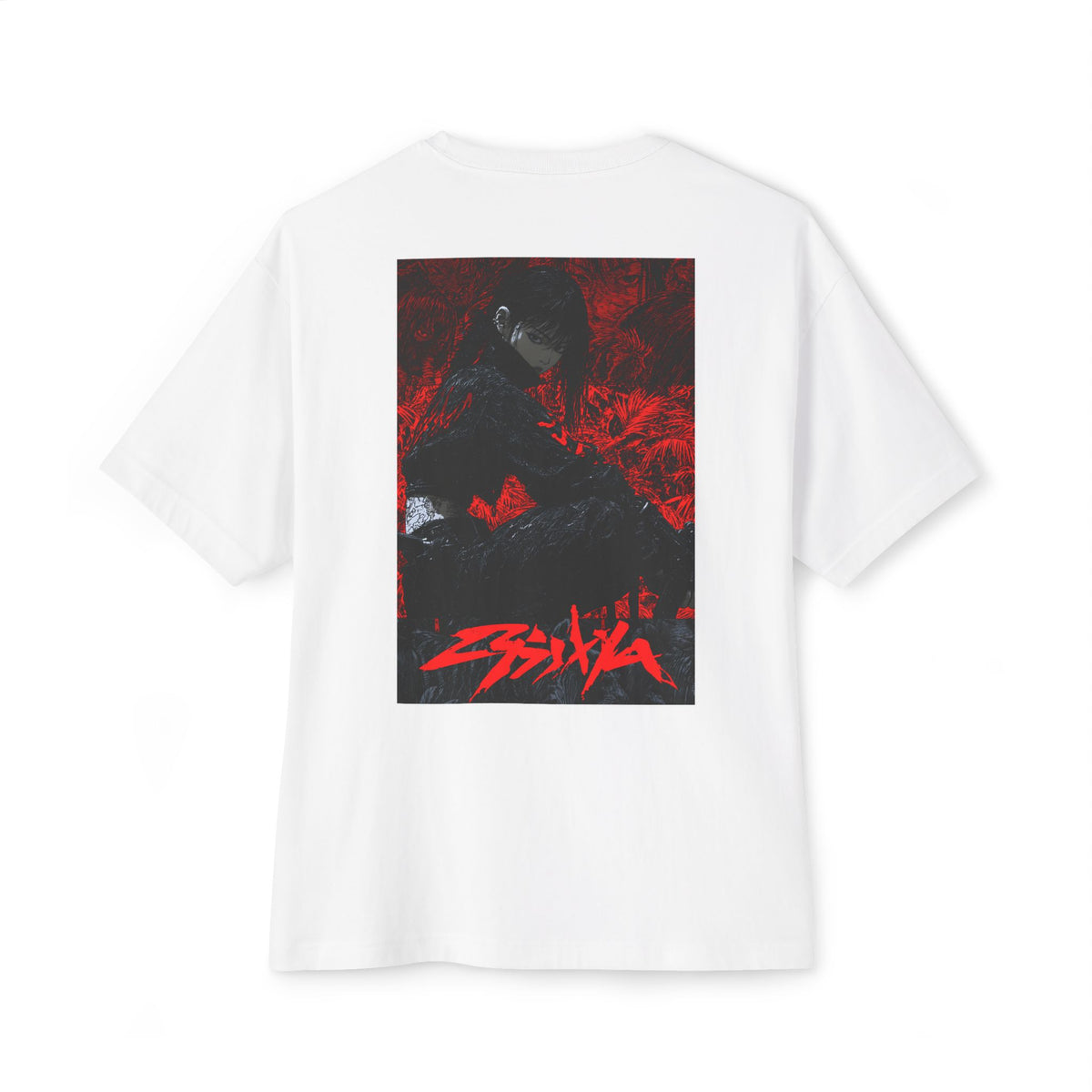 Minimal Chest Logo Tee — Oversized Boxy Anime T‑Shirt