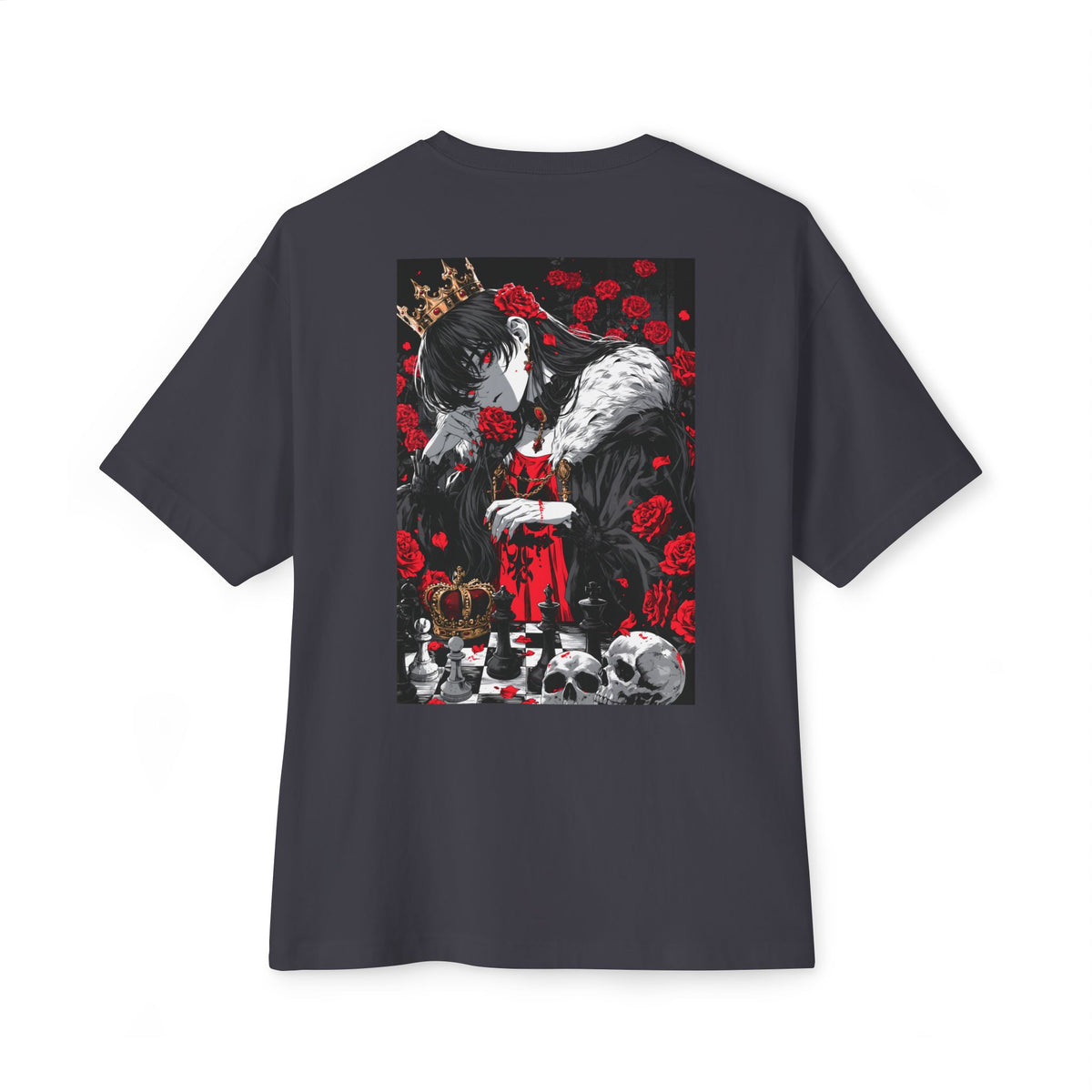 Graphic Chess Tee — Minimal Mecha Emblem Chest Print