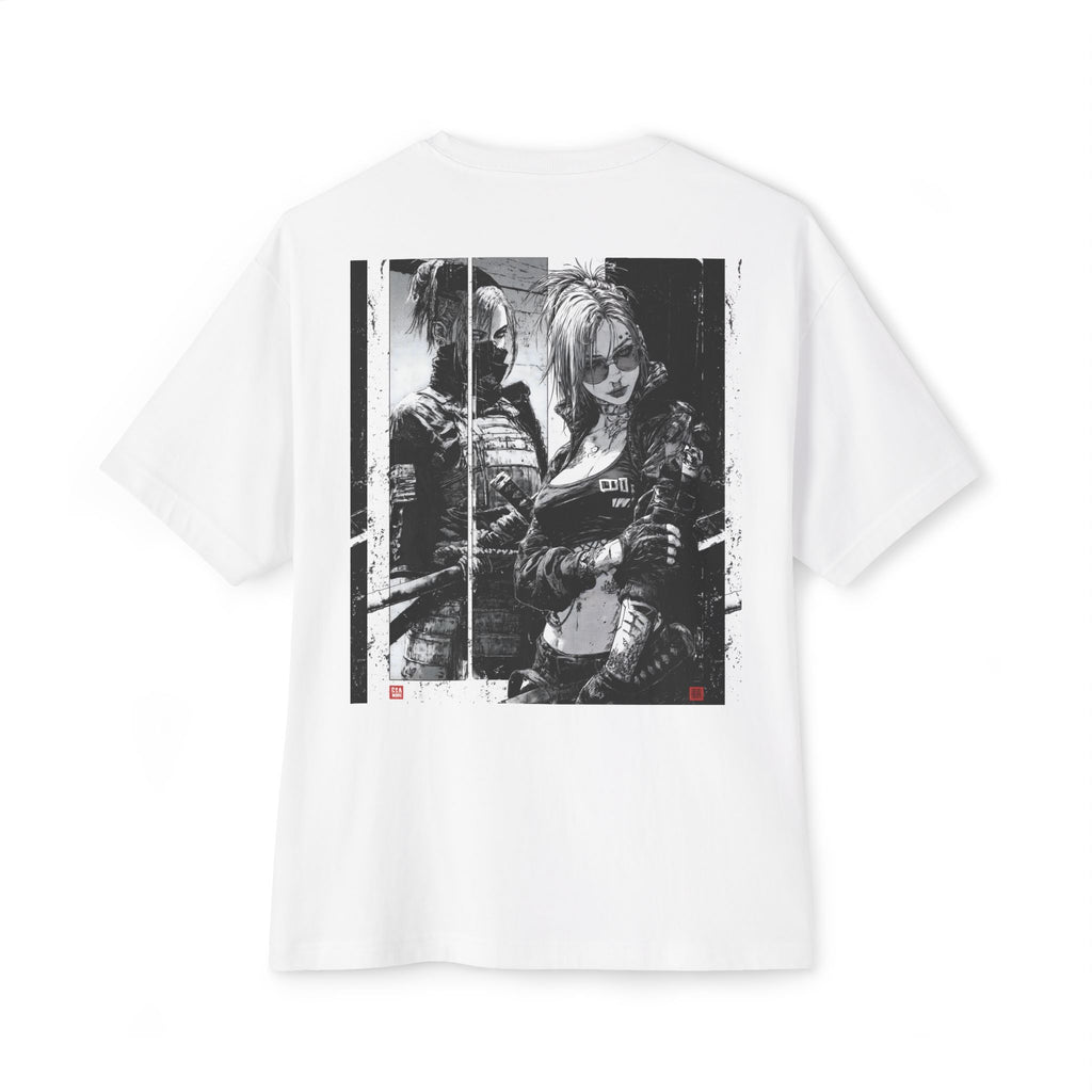 Cyberpunk Samurai Tee — Back-Print Anime Warrior Boxy Tee