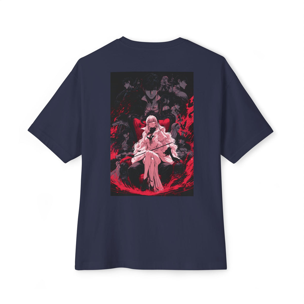 Graphic Anime Tee — Minimal Mecha Crest Chest Logo