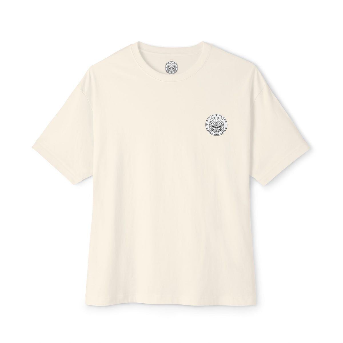Boxy Tee — Minimal Mecha Logo Chest Graphic