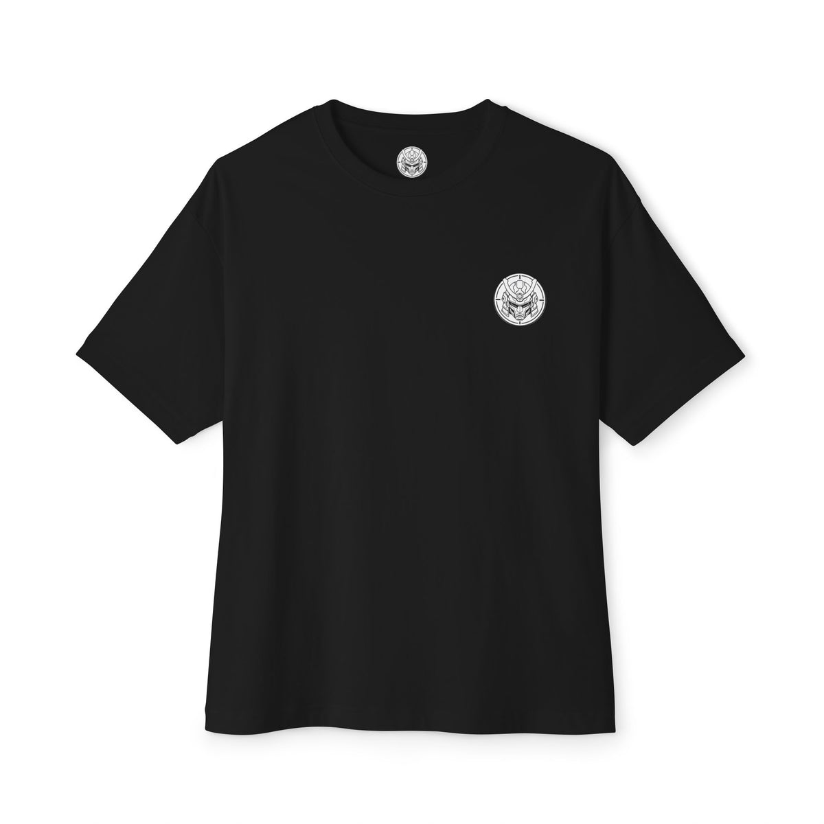 Boxy Tee — Minimal Mecha Logo Chest Graphic