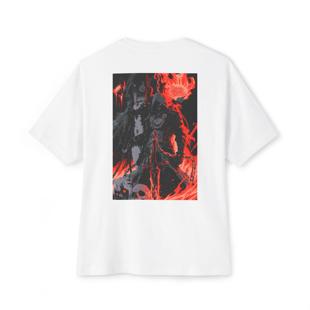 Boxy Tee — Minimal Mecha Emblem Chest Graphic