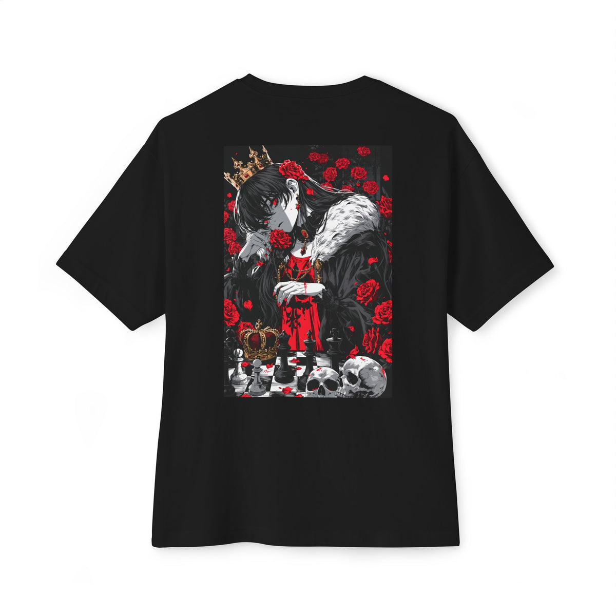 Graphic Chess Tee — Minimal Mecha Emblem Chest Print