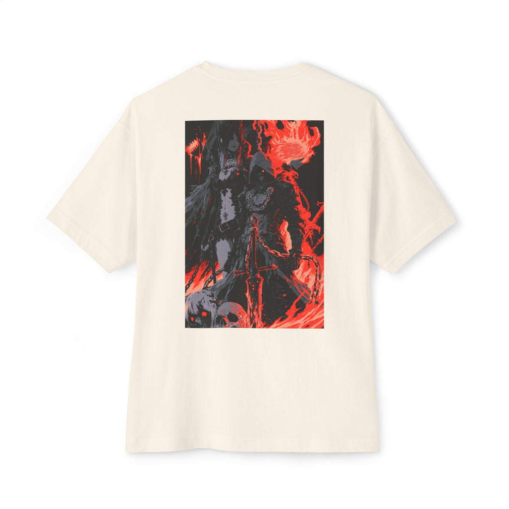 Boxy Tee — Minimal Mecha Emblem Chest Graphic