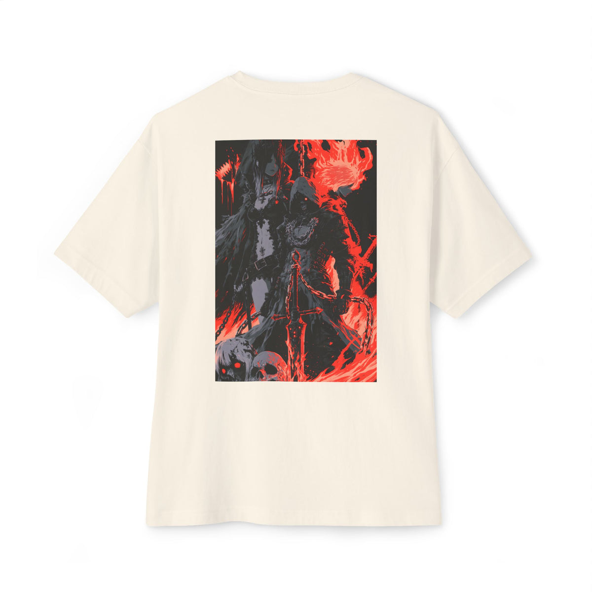 Boxy Tee — Minimal Mecha Emblem Chest Graphic