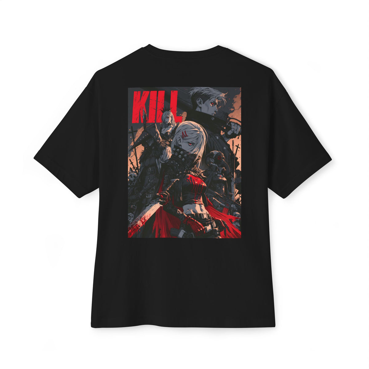 Minimal Mecha Emblem Boxy Tee — Anime-Inspired Back Graphic