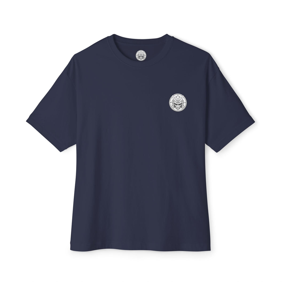 Boxy Tee — Minimal Mecha Logo Chest Graphic