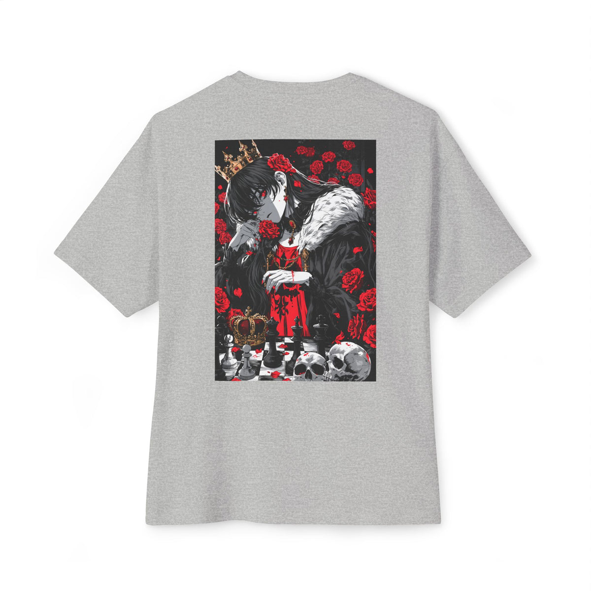 Graphic Chess Tee — Minimal Mecha Emblem Chest Print