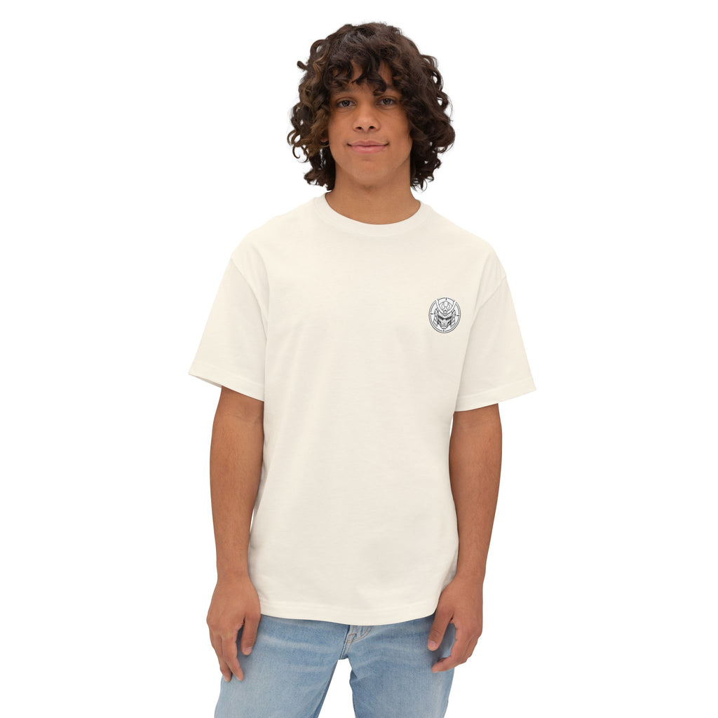 Boxy Tee — Futuristic Techwear Respirator Back Graphic (Crimson Filters)