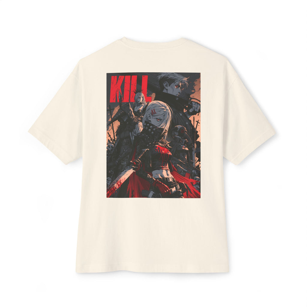 Minimal Mecha Emblem Boxy Tee — Anime-Inspired Back Graphic