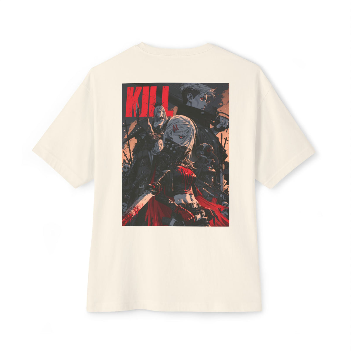 Minimal Mecha Emblem Boxy Tee — Anime-Inspired Back Graphic