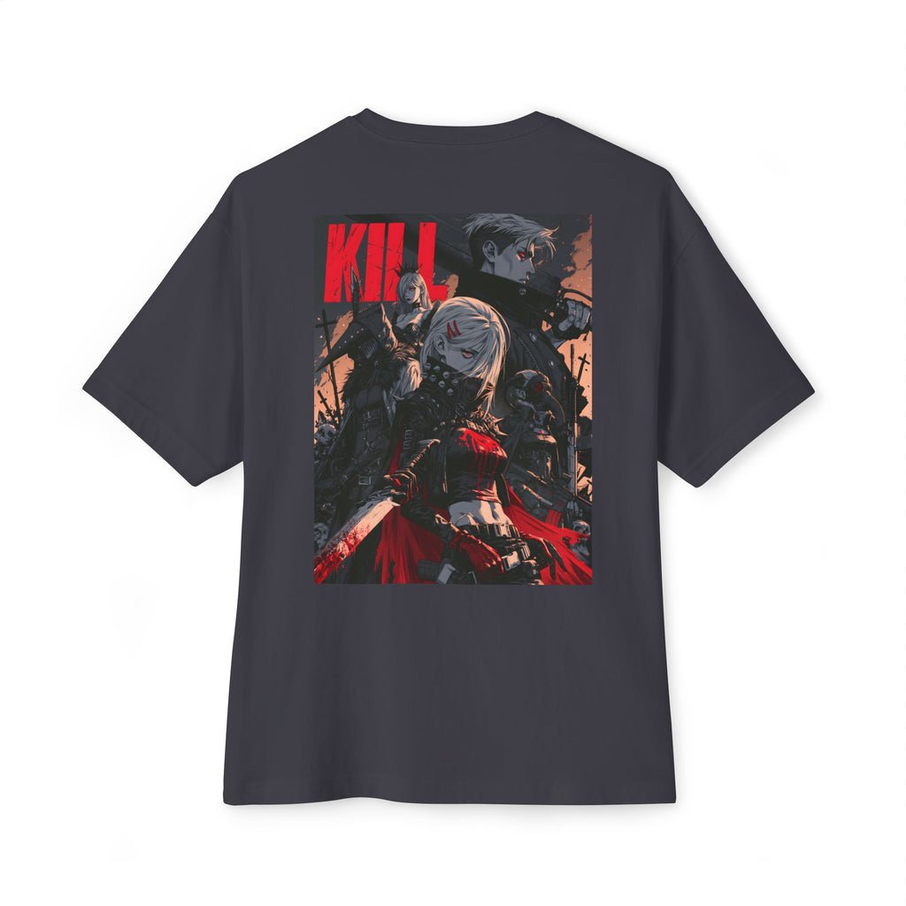 Minimal Mecha Emblem Boxy Tee — Anime-Inspired Back Graphic