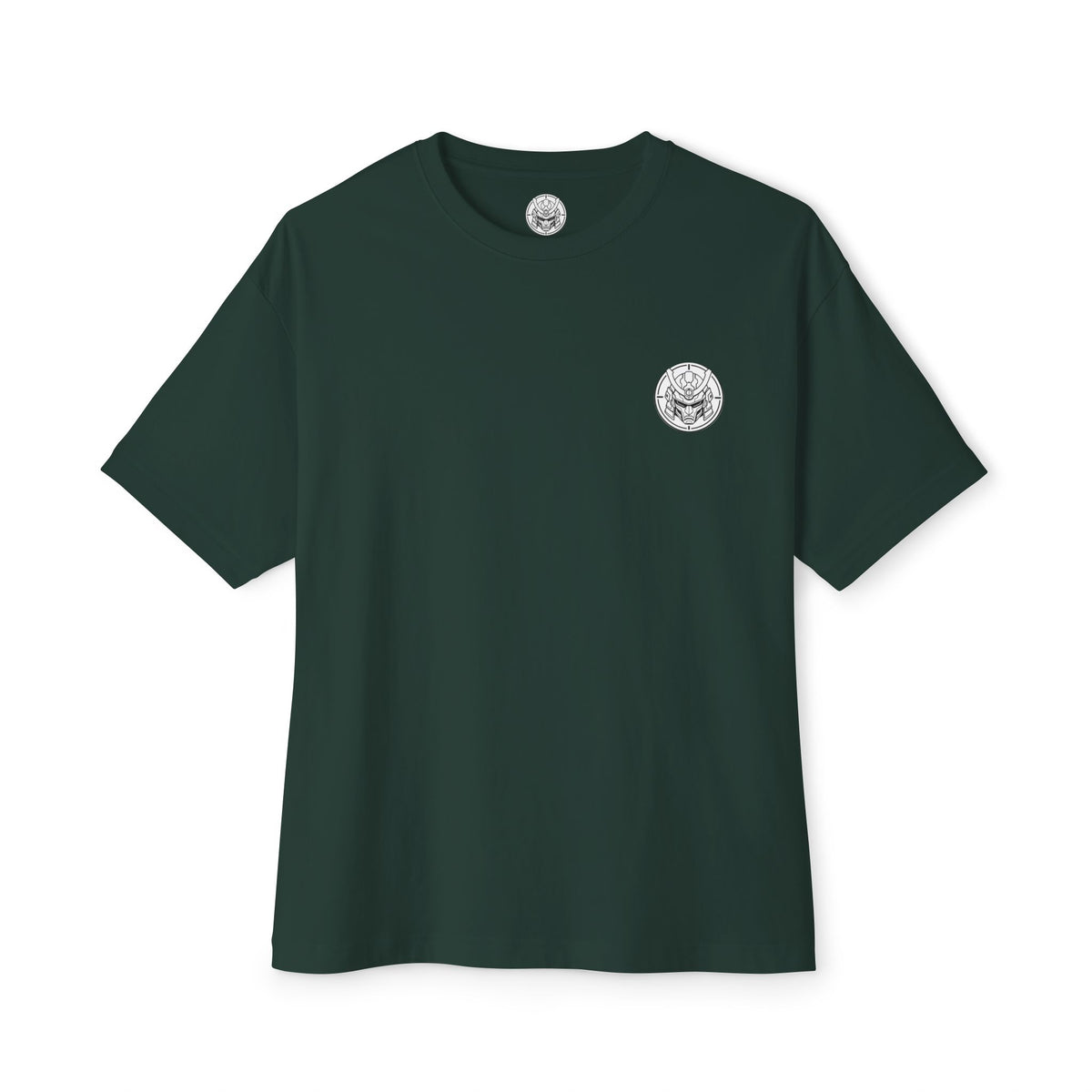 Boxy Tee — Minimal Samurai Emblem Chest Logo