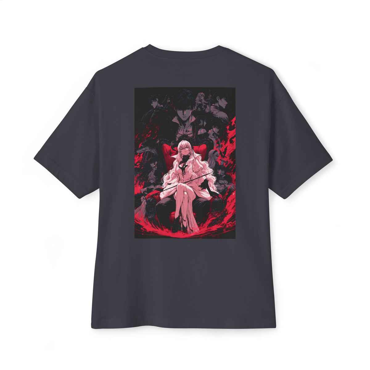 Graphic Anime Tee — Minimal Mecha Crest Chest Logo