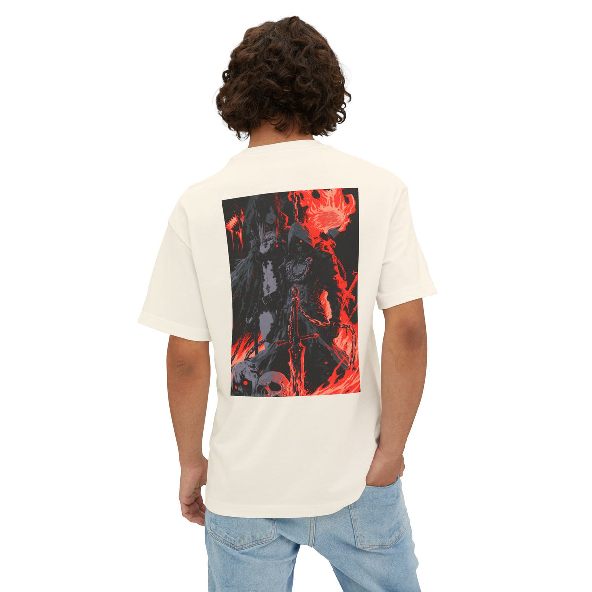 Boxy Tee — Minimal Mecha Emblem Chest Graphic