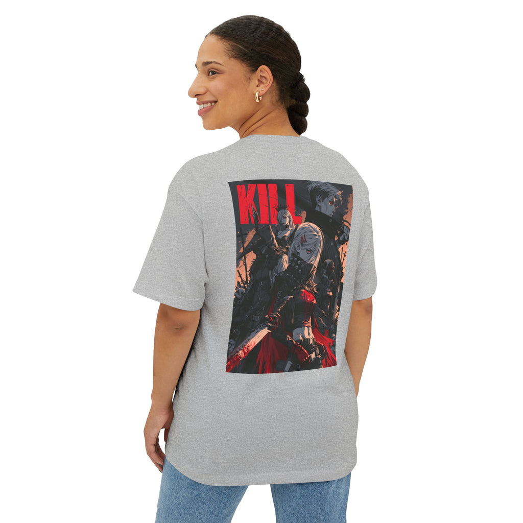 Minimal Mecha Emblem Boxy Tee — Anime-Inspired Back Graphic