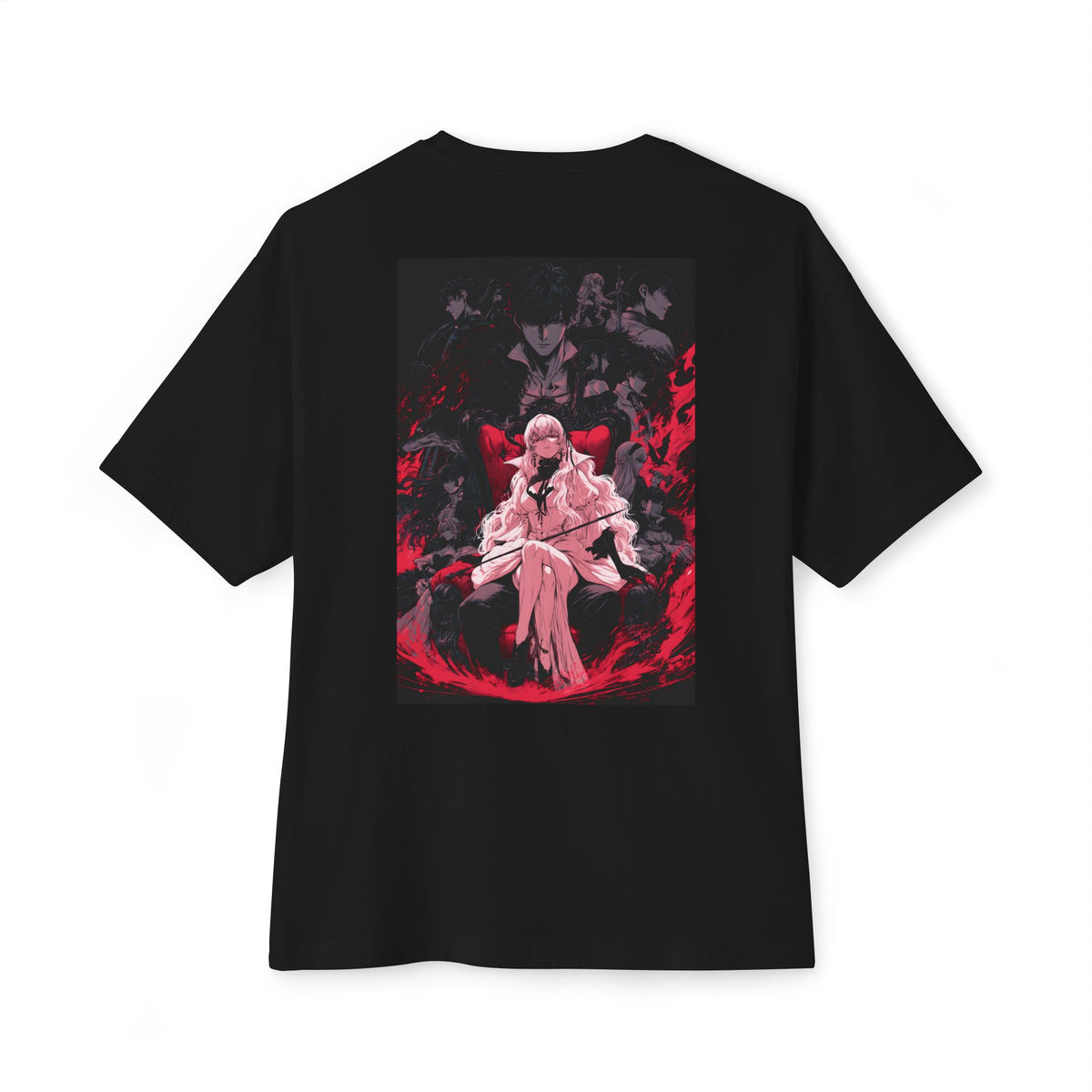 Graphic Anime Tee — Minimal Mecha Crest Chest Logo