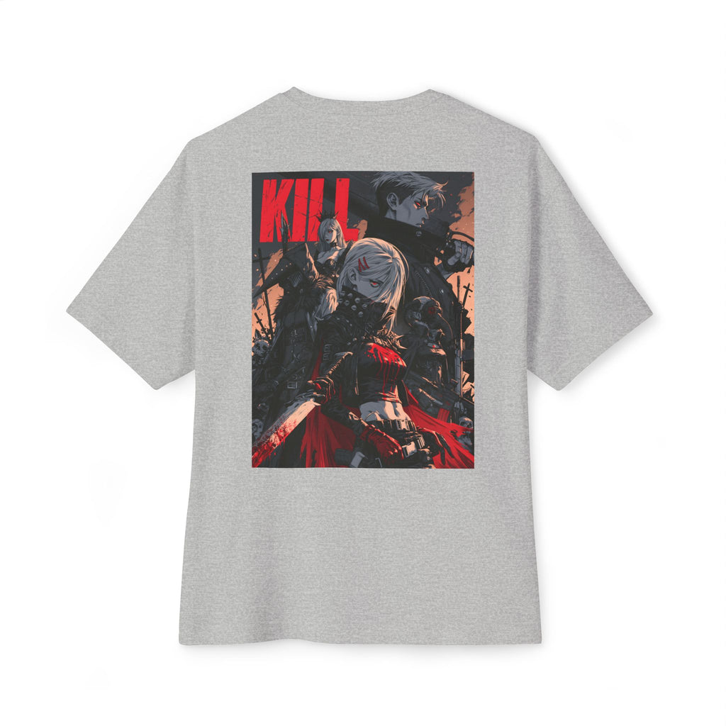 Minimal Mecha Emblem Boxy Tee — Anime-Inspired Back Graphic