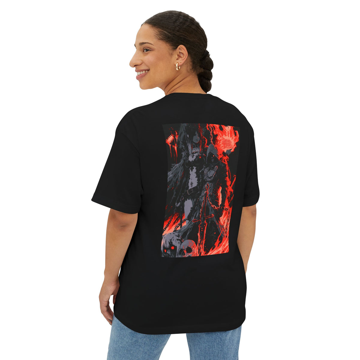 Boxy Tee — Minimal Mecha Emblem Chest Graphic