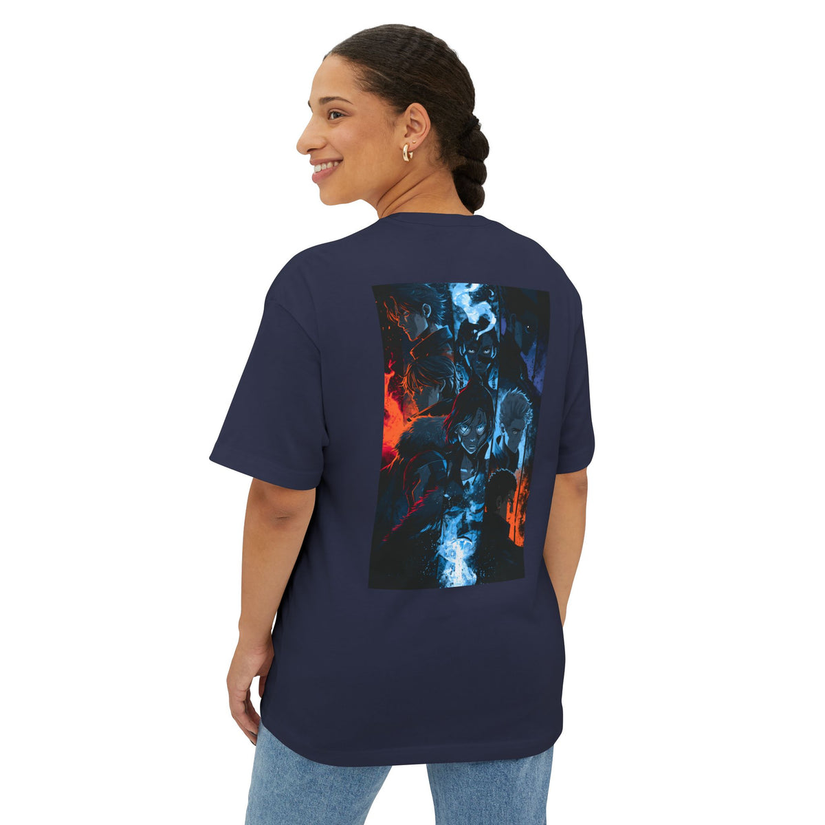 Minimal Samurai Logo Tee — Oversized Boxy T‑Shirt