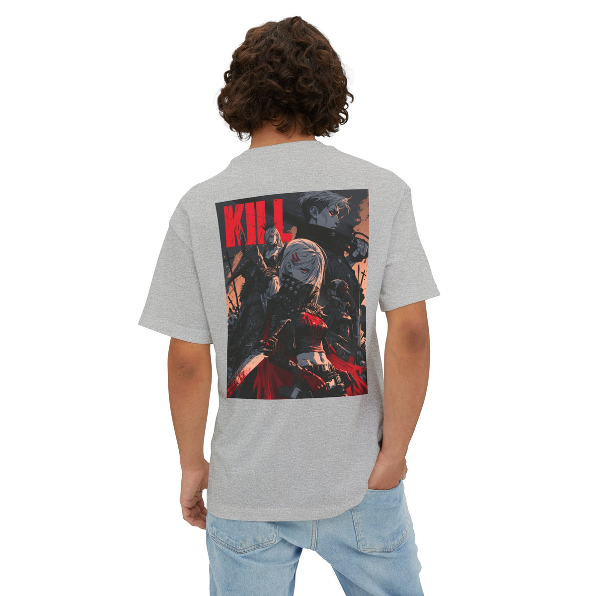 Minimal Mecha Emblem Boxy Tee — Anime-Inspired Back Graphic