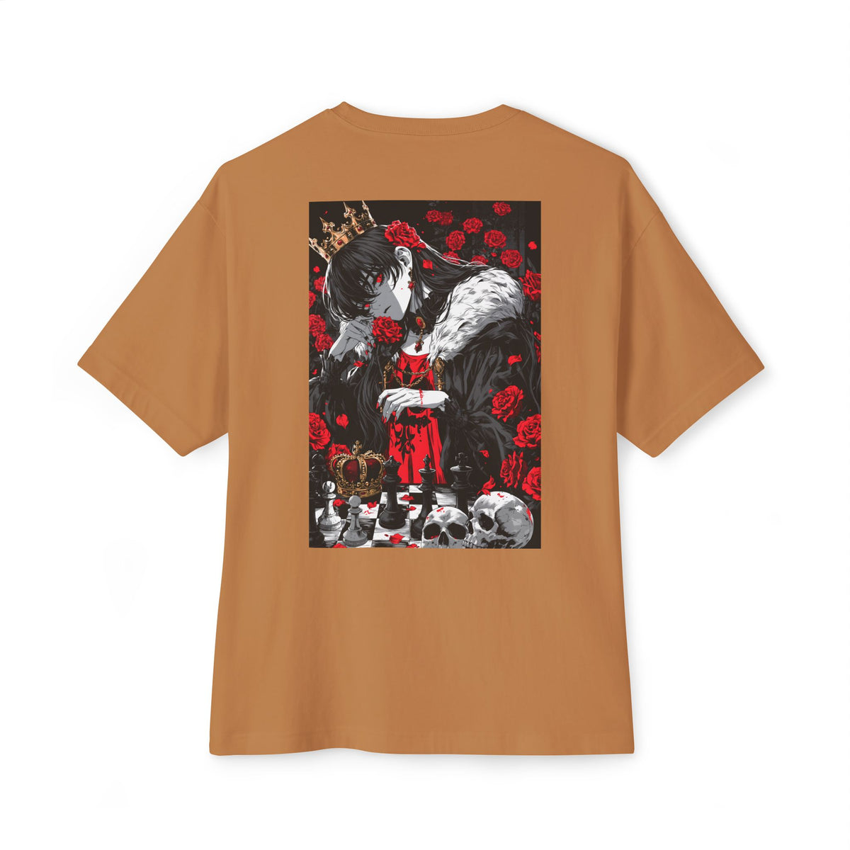 Graphic Chess Tee — Minimal Mecha Emblem Chest Print
