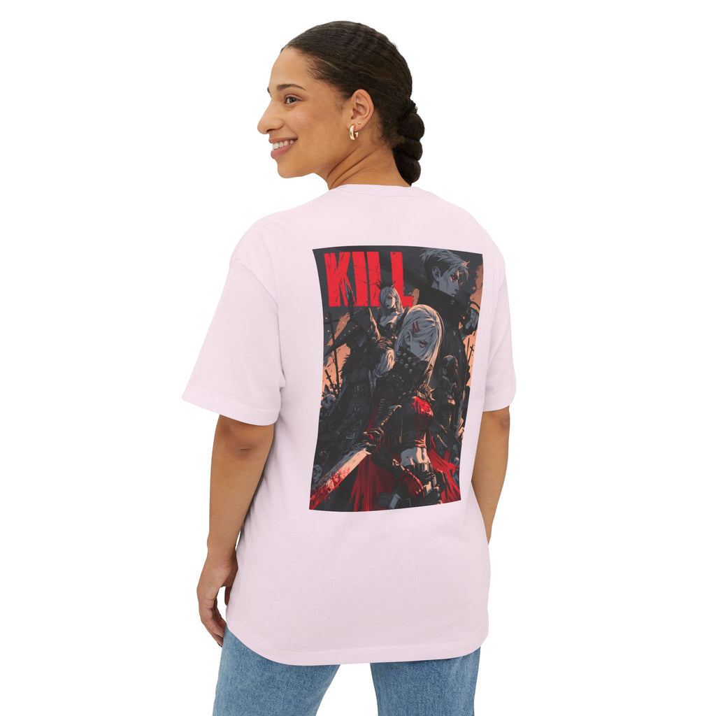 Minimal Mecha Emblem Boxy Tee — Anime-Inspired Back Graphic